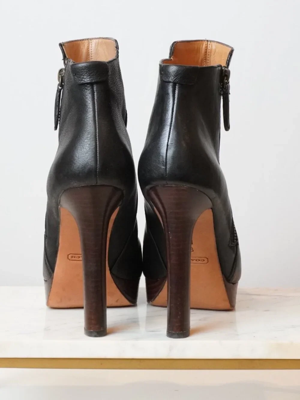 Coach Black Leather Platforms